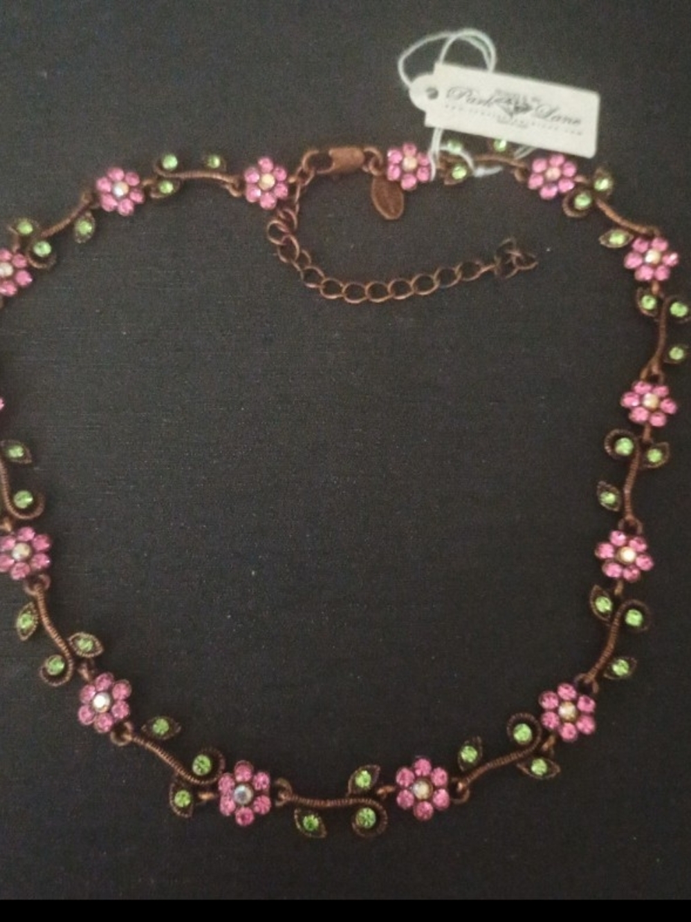 Park Lane Pink & Green Posey Choker Necklace